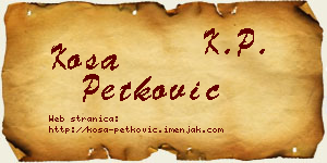 Kosa Petković vizit kartica
